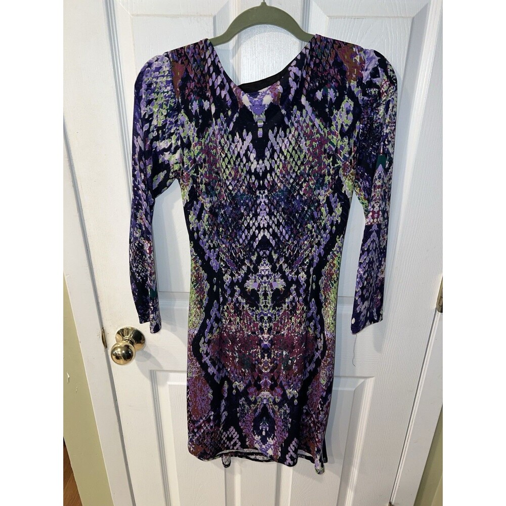 Laundry Shelli Segal Dress Womens sz 12 Python Snake Knot side twist faux wrap - Picture 5 of 7